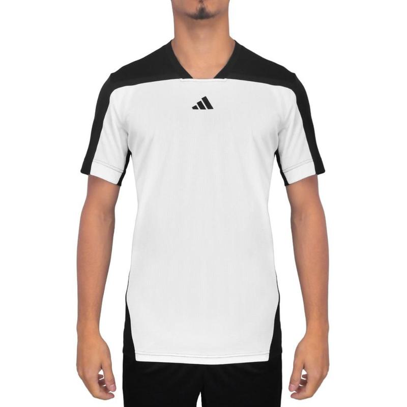 くろ＆しろ Camiseta Adidas Freelift Pro Roland Garros Branca e Preta - Camisa